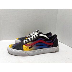 Vans Old Skool Racer low-top sneakers in the black red and yellow flame mens 10